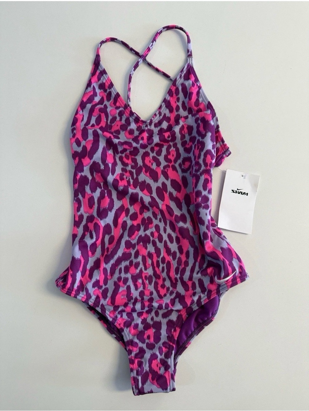 Nike Girls Wild Lace Up One Piece Swimsuits - Vivid Purple Size S